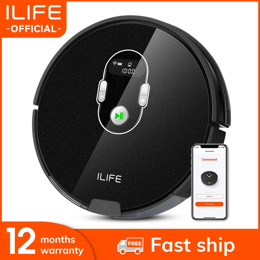 ILIFE A9 Robot nettoyeur aspirateur Smart APP télécommande pour sol dur et tapis mince Recharge automatique corps mince ILIFE A9 Robot nettoyeur aspirateur Smart APP télécommande pour sol dur et tapis mince Recharge automatique corps mince