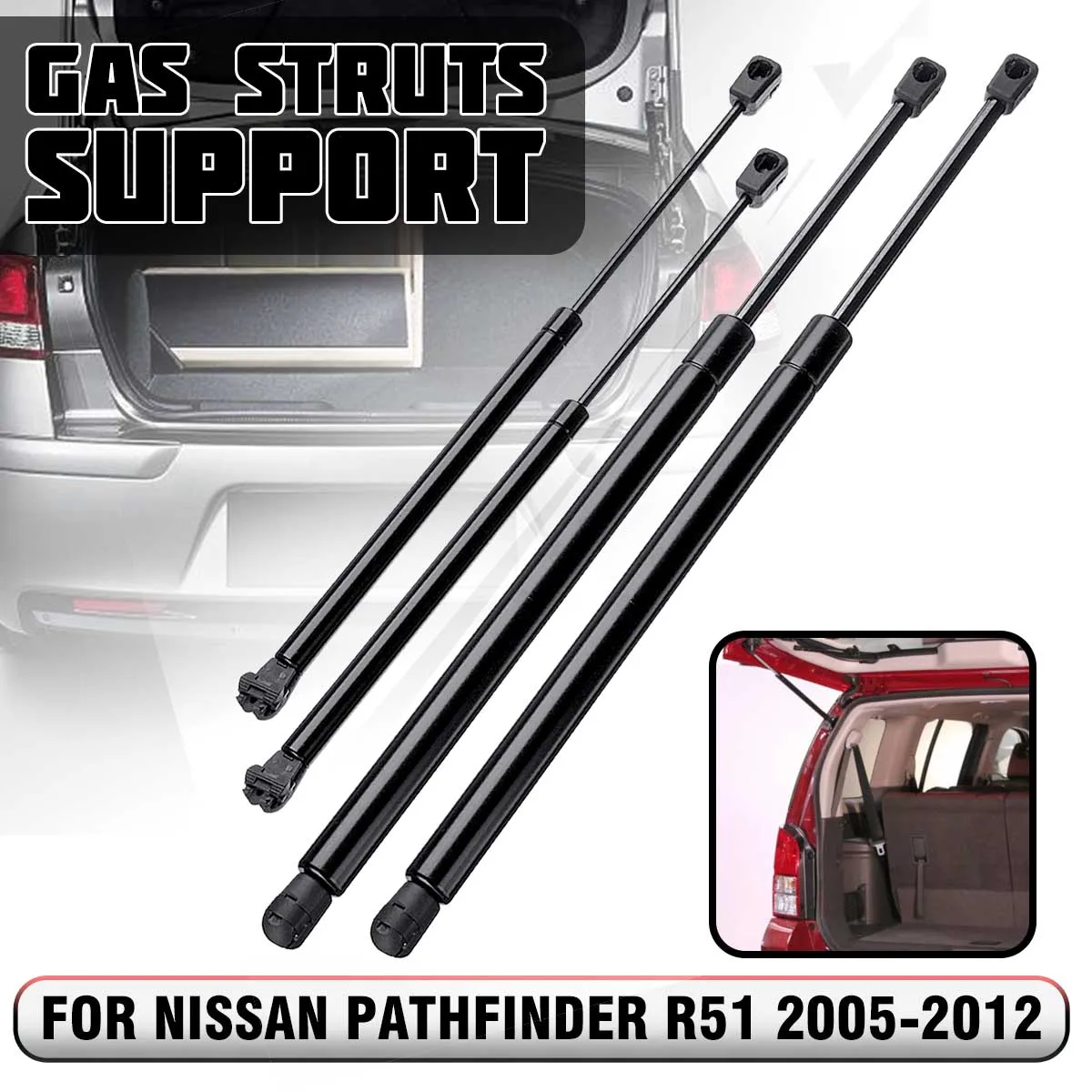 Rear Window Ascensore Supporta Strut Ammortizzatori Fit Nissan Pathfinder R51 2005-2012 L&U 4 Pezzi portellone Molle a Gas