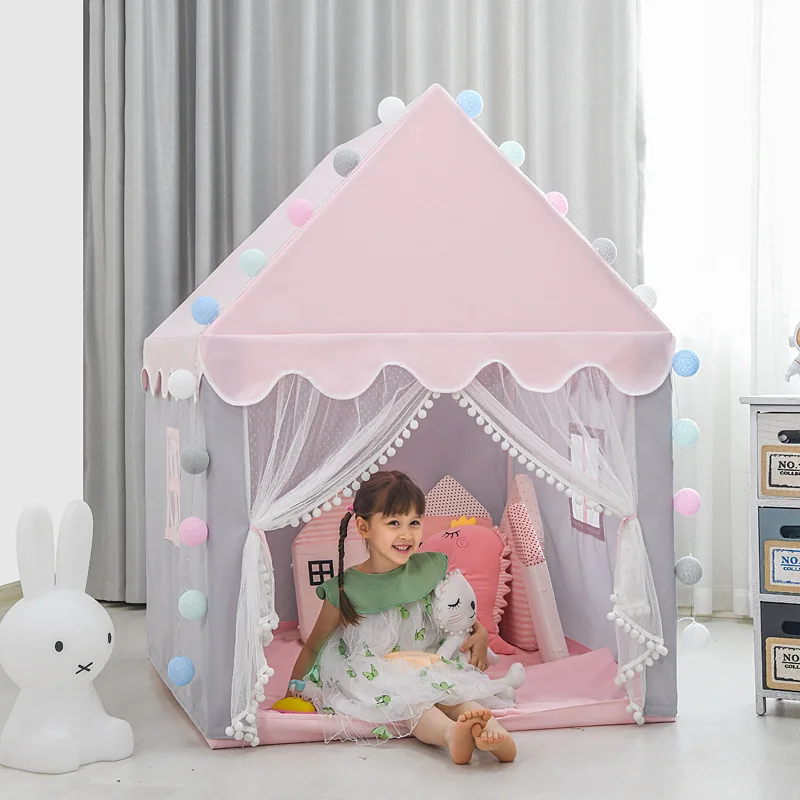 

1.4M Portable Children's Tent Wigwam Folding Kids Tents Tipi Baby Play House Large Girls Pink Princess Castle Child Room Decor
