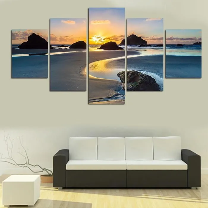 

Manufacturers 5-frame Winding Beach Reef Computer Airbrush Painting AliExpress Amazon Wish Decorative Painting Core Batch