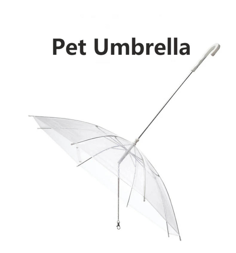Convenient Transparent Rain Umbrella With A Leash For Dogs
