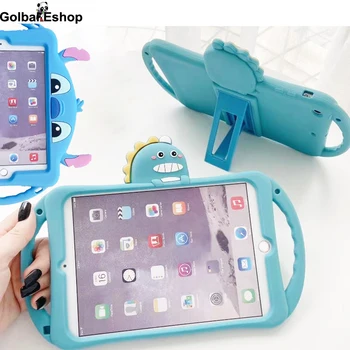 

Cartoon Silicon Case Cover for iPad 9.7 2017 2018 Air 1 iPad Air2 Kids Safe Cover for iPad Pro 9.7 inch Gift Strap