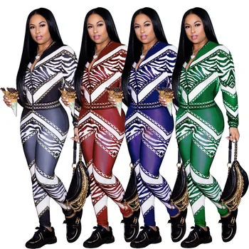 

2019 Autumn and Winter Hot Color Printing Two-piece Sports and Leisure Suit Roupas Feminina 2 Piece Set Women Tracksuit Women