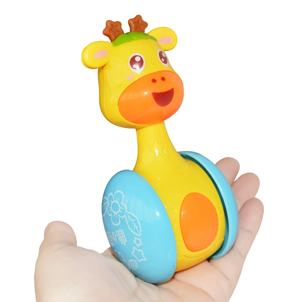 discounted  Newborn Baby Tumbler Toy Cute Cartoon Deer Rattles Tumbler Doll Toy Bell Music Learning Education B