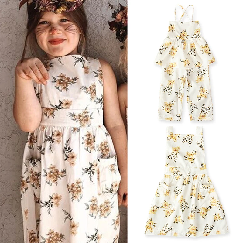 Rorychen New Cute Fashion Baby Girls Toddler Kids Cotton Dresses Party Dress+Jumpsuit 2Pcs Sleeveless Costumes Set Clothes | Детская