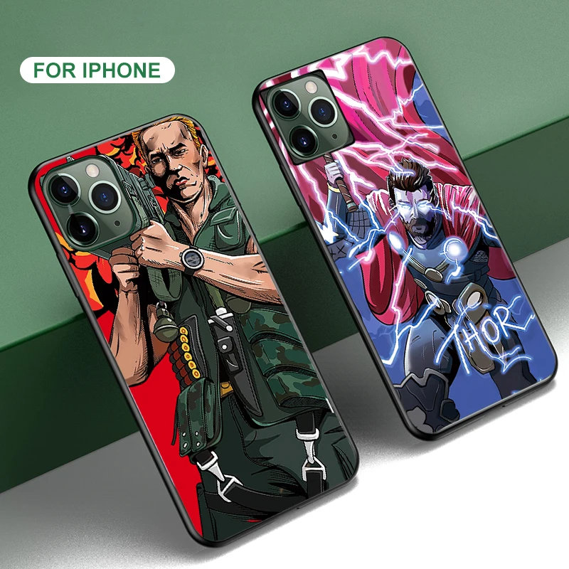 Чехол для iPhone 11 PRO MAX XS мультяшный Арнольд Шварценеггер постер из фильма задний