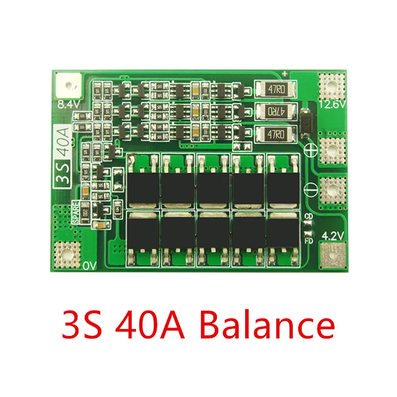 

3S 40A Li-ion Lithium Battery Charger Lipo Cell Module PCB BMS Protection Board For Drill Motor 12.6V with Balance