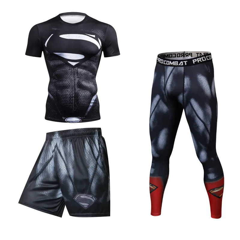 Мужские спортивные костюмы Rashguard Jiu Jitsu трикотажные колготки брюки футболка для