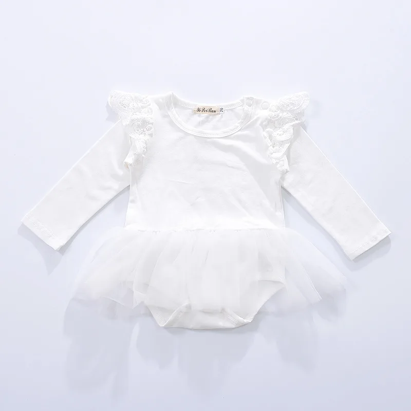 CYSINCOS боди для маленьких девочек; сезон осень; простой кружевной комбинезон с длинными рукавами; юбка-американка; комбинезон; Одежда для девочек