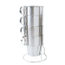 1 комплект 4 шт. 300 мл кружка из нержавеющей стали для кемпинга походная Складная портативная чашка кофейная пивная