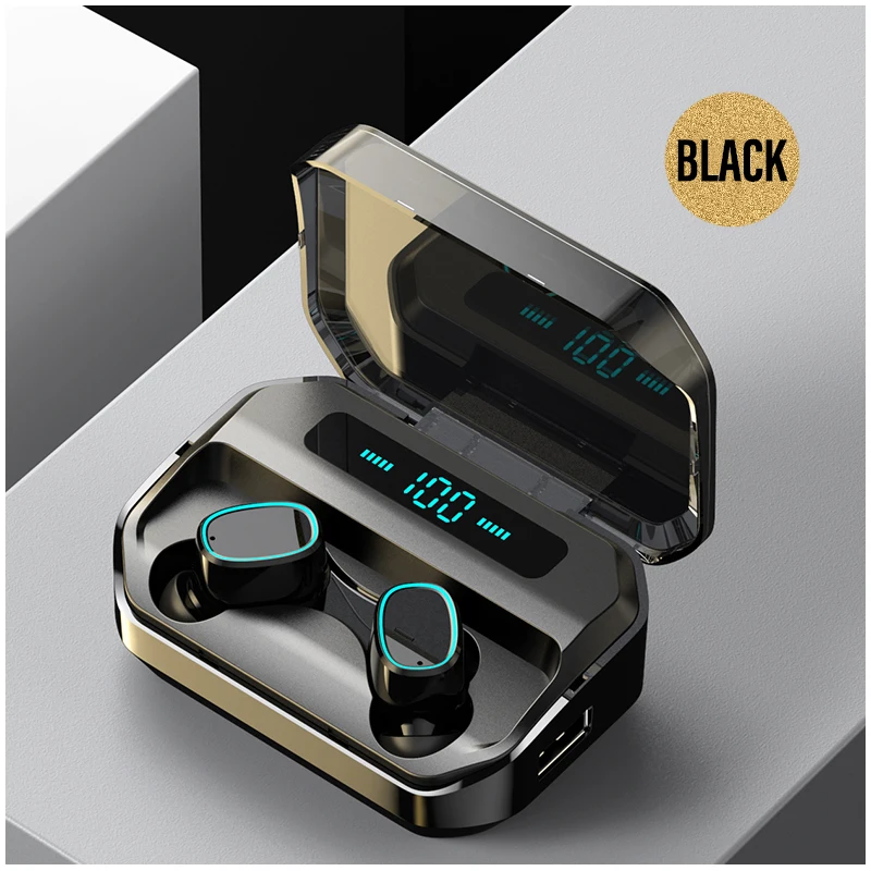 

TWS Wireless Headphones Sports Waterproof Earbuds HIFI Noise Canceling In-Ear Dual Earphone for iOS and Android with Microphone