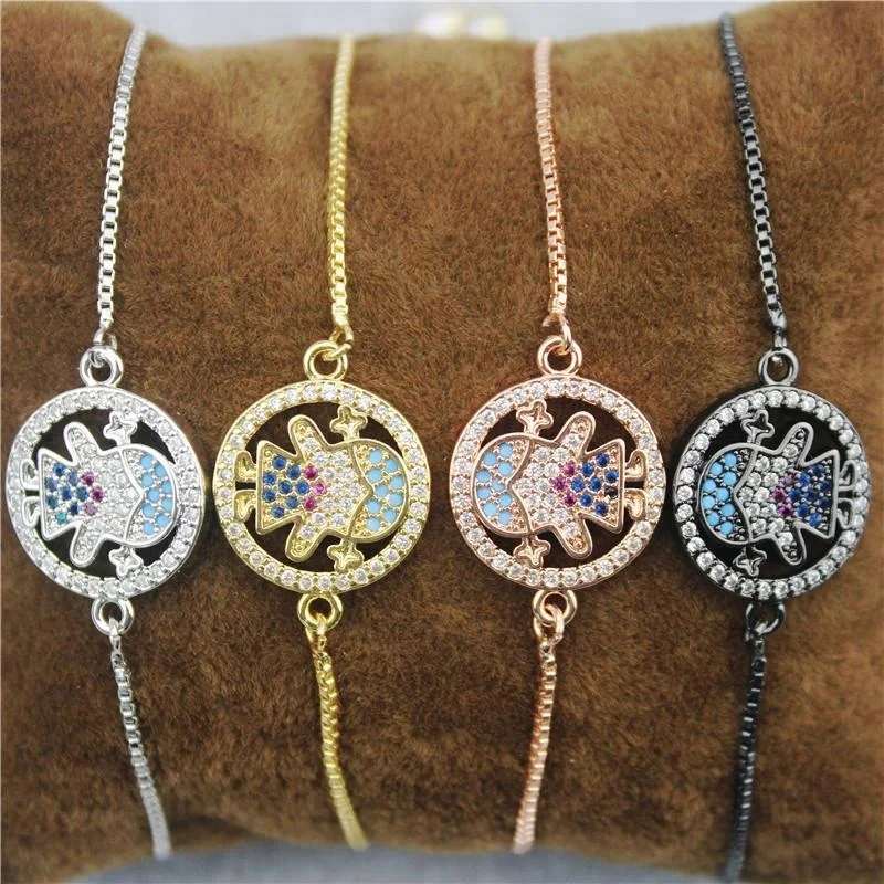 Регулируемый 10 шт./лот, Модный cz браслет, многоцветная цепочка, нежный соединитель, дешевые ювелирные изделия