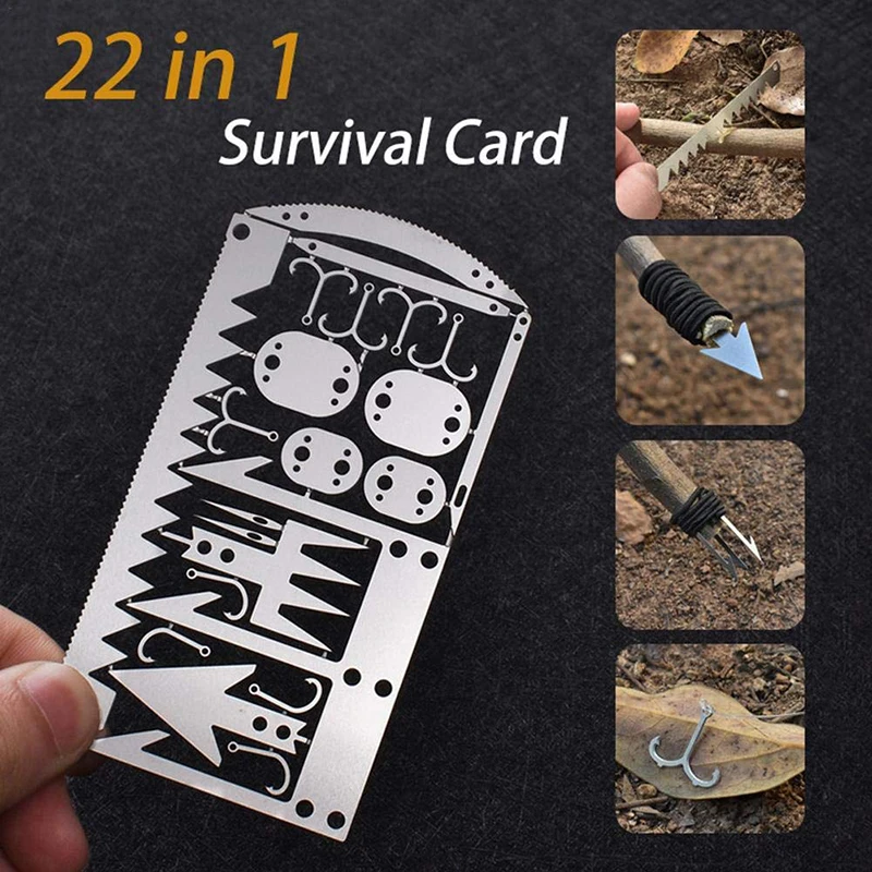 

EDC GEAR 22 In 1 Camping Survival Card Pocket Multitool Card Knife Camping Hunting Tactical Knife Utility Hand Fishing Tools