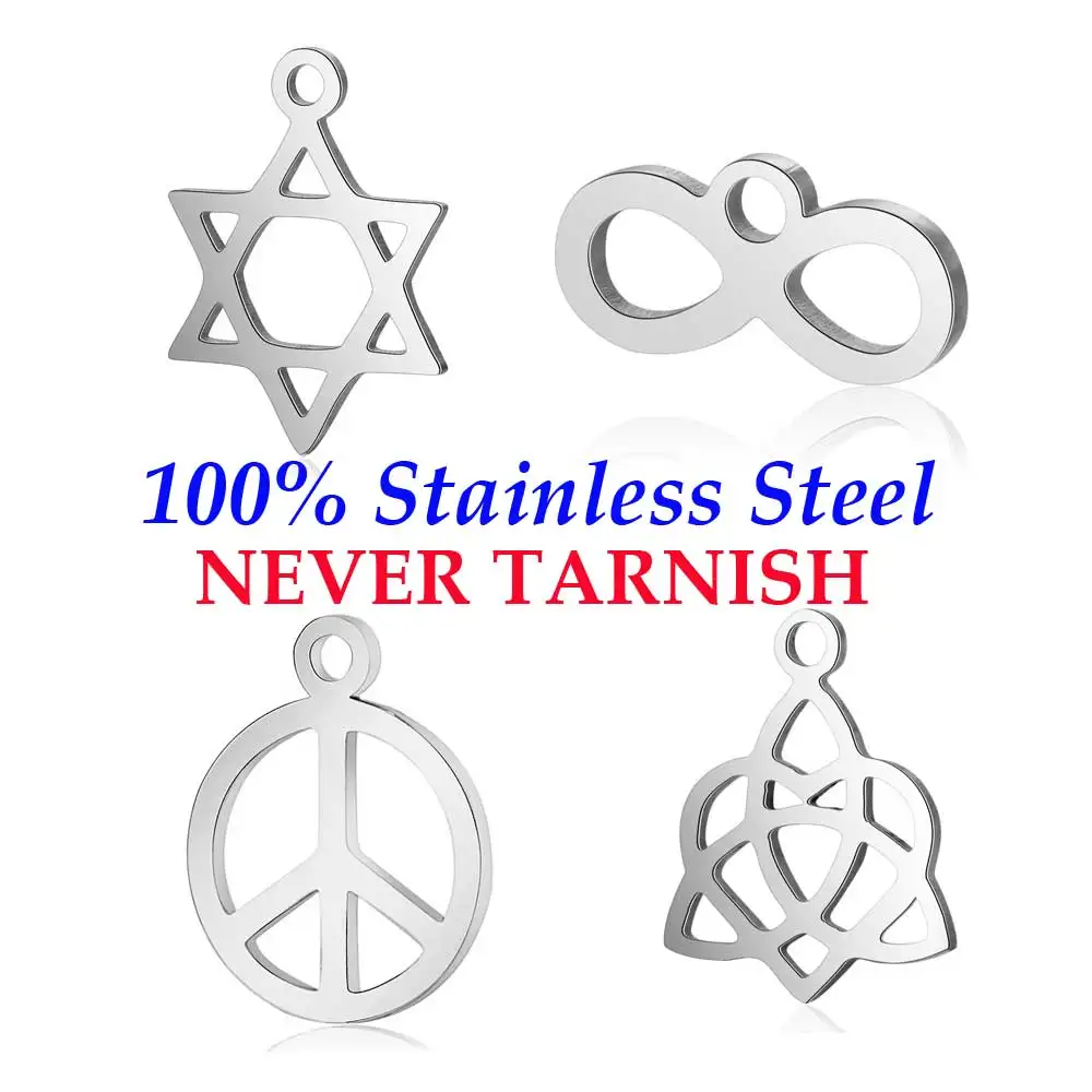 10 Pieces Peace David Star Infinity Love Charm Wholesale 100% Stainless Steel DIY Jewelry Charms High Polished 10 Pieces Peace David Star Infinity Love Charm Wholesale 100% Stainless Steel DIY Jewelry Charms High Polished