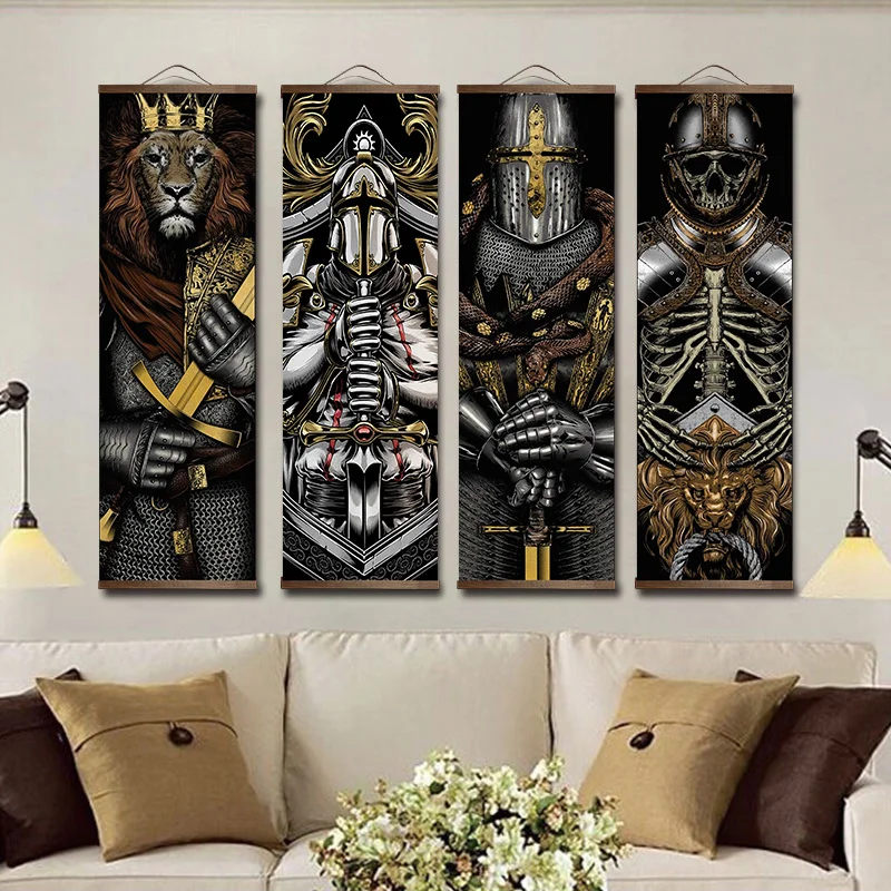 Japanese Ukiyoe for canvas painting with frame poster pictures for living room decoration wall art with wood hanging scroll