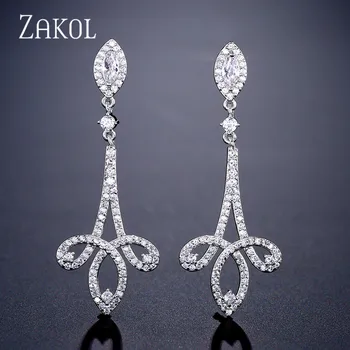 

ZAKOL New Fashion Cubic Zirconia Flower Tower Pop Earrings for Women Wedding Dinner Party Holiday Birthday Gift Jewelry FSEP2244
