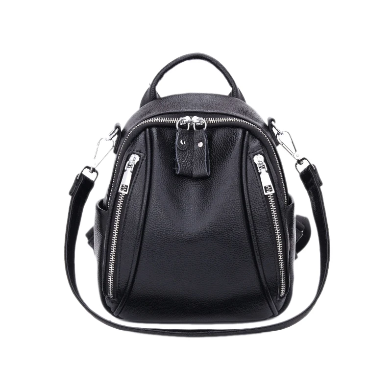 

New Woman Mini Bag Leather Backpack Anti Theft Black Small Leather Shoulder Bag Female Travel Backpack Girl Backbag