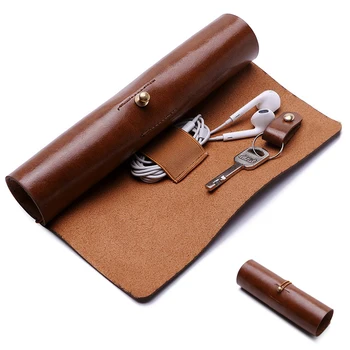 

School Pencil Case Treasure Map Durable Storage Pouch Offices Art Vintage Supplies Roll Gift Faux Leather Stationery Student