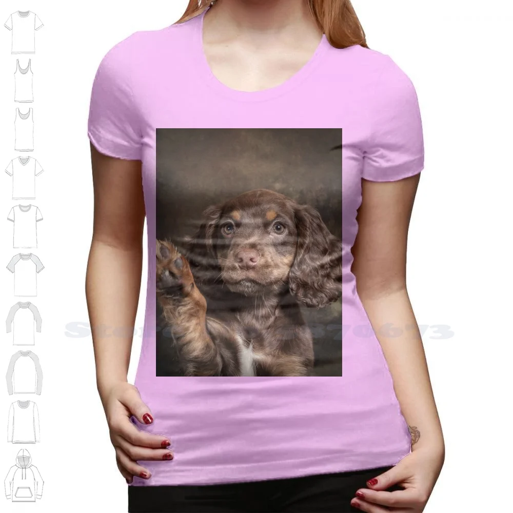 thumbnail image 1 of Sudadera con capucha Charlie Wave 100 % algodón, cachorro cocker spaniel, perro de trabajo Wave, color marrón chocolate, 1 of 5