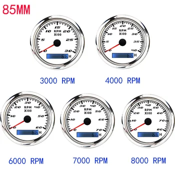 

Universal 3K 4K 6K 7K 8K RPM Digital Tachometer New 85MM Tacho meter with LCD Hour Meter For Yacht Car Boat Motocycle Marine