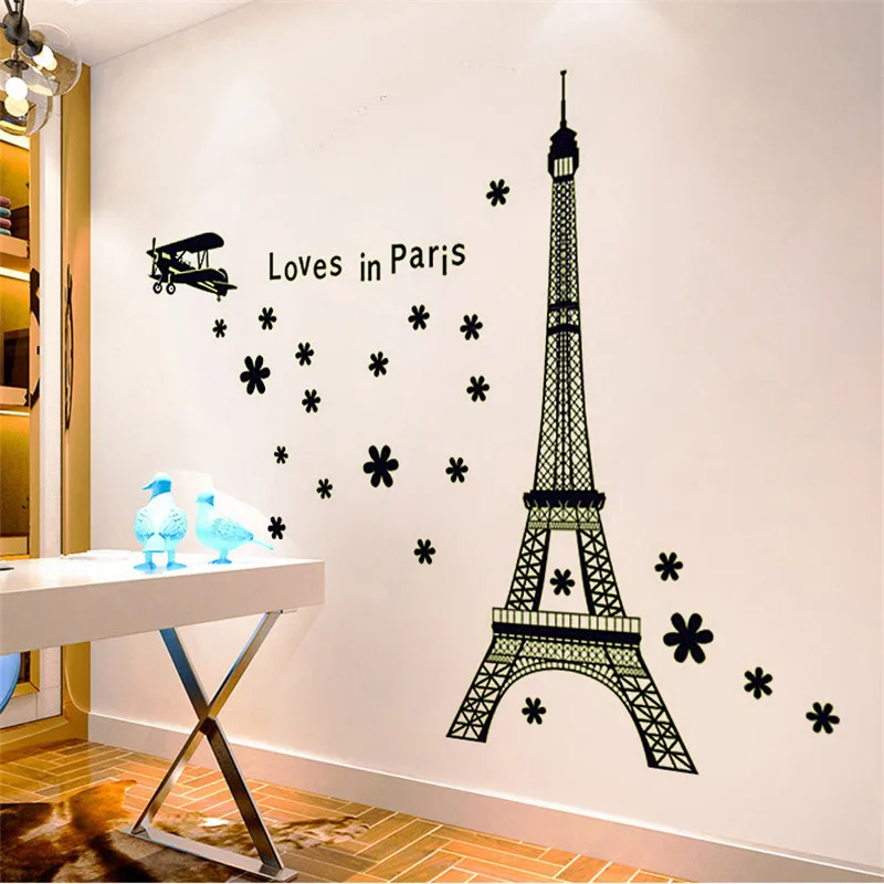 Glow In Dark Wall Sticker Eiffel Tower Paris France Fluorescent Poster Self Adhesive Vinyl Night Luminous Decor Home Decal DIY | Дом и сад