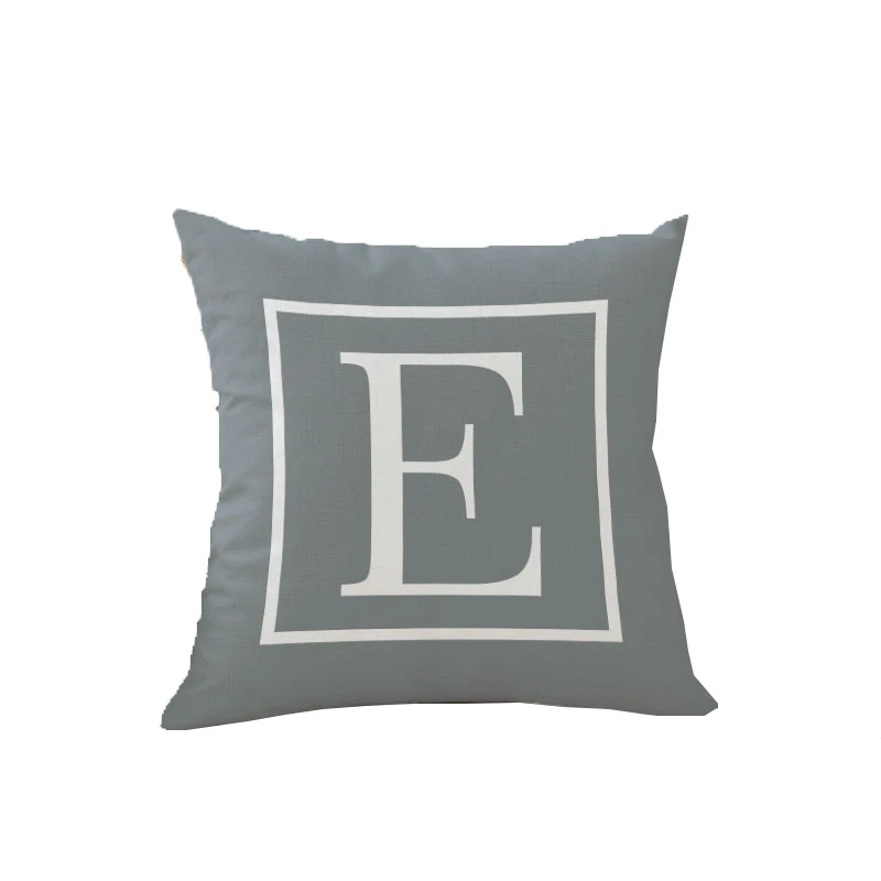 

45*45cm English Alphabet Pillow Cover Decorative Cushion Cover Pillowcase Letter Cushion Cover Sofa Chair Seat Car Pillow Case