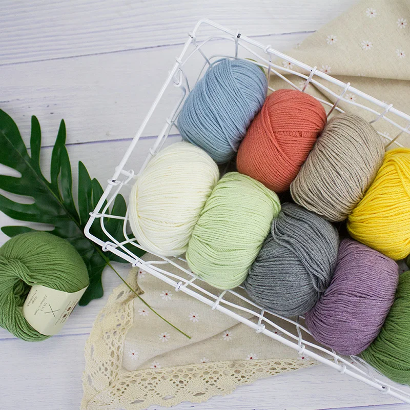 50g Cotton Yarn Cashmere Blended Hand Knitting Crochet Fingering Weight For Garments Soft Baby Clothes 6