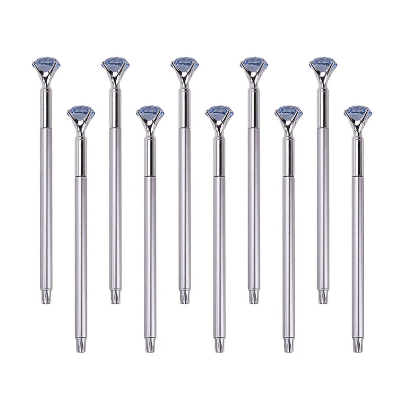 

10Pcs Black Ink Rollerball Pens with Cap,0.5Mm Fine Point Gel Pens with Artificial Diamond, Colorful Barrel Ball Point Pen for W