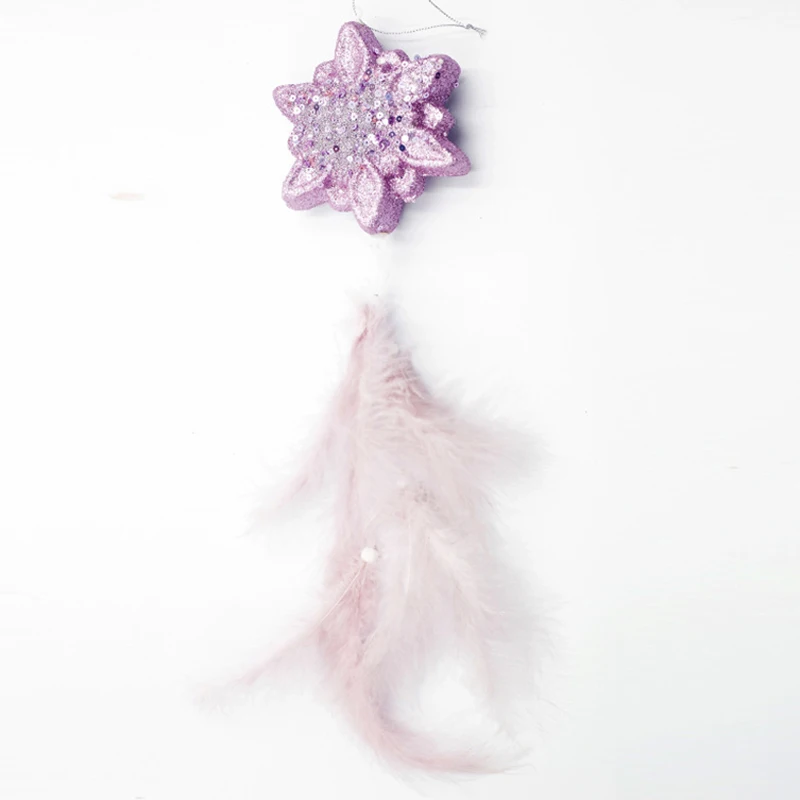 

1pc Christmas Snowflake Ball Bubble Feather Pendants Ornaments for Xmas Tree Ornament Christmas Party Decorations Kids Noel Gift