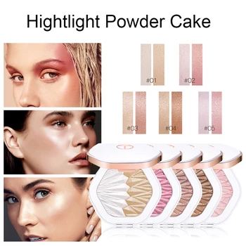 

2 In 1 Highlighter Palette Face Illuminator Shimmer Contour Glitter Powder Shell Highlighter Glowing Face Makeup Concealer