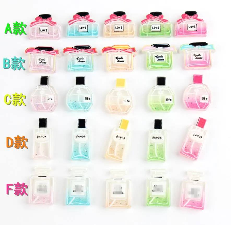 200pcs Mixed colors Каваи смолы моделирование блеск флакон духов миниатюрный искусства Flatback Кабошон DIY ремесло украшение - Цвет: 200pcs Mixed colors