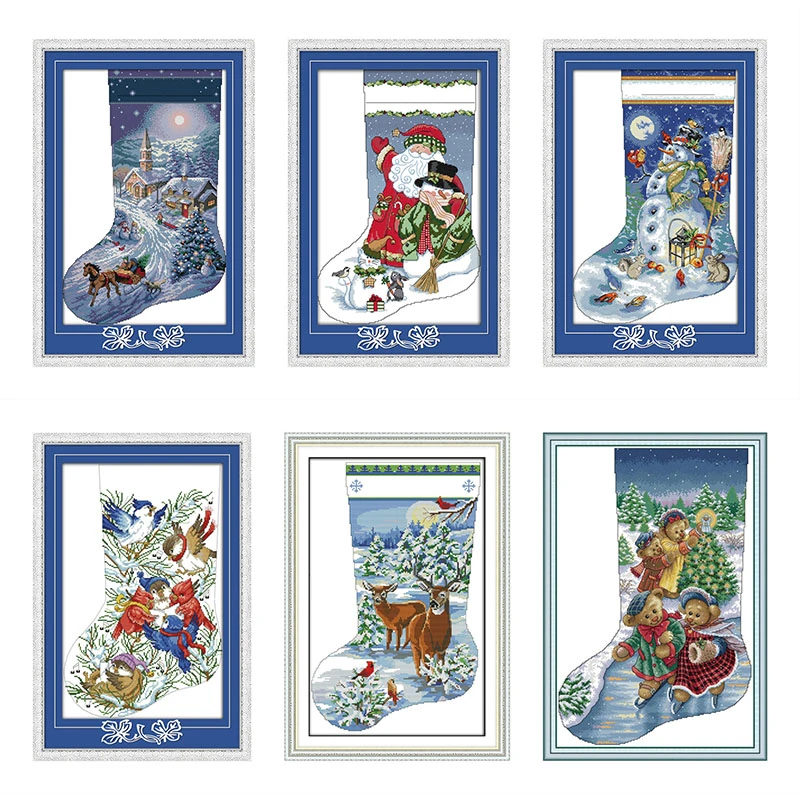 Bas De Noel Amour Eternel Coton Ecologique Kits De Points De Croix Chinois Comptes Estampilles 14 11ct Promotion De Vente Du Nouvel An Aliexpress