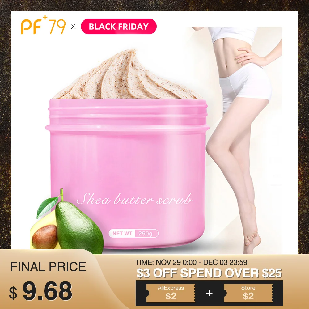 

PF79 Exfoliating Gel Body Scrub Cream Shea Butter Dead Skin Remove Moisturizing Body Care Skin Whitening 250g