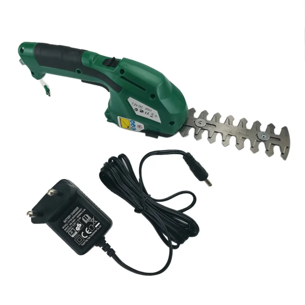 

2 in 1 Electric Trimmer 7.2V Lithium-ion Cordless Hedge Trimmer Rechargeable Weeding Shear Household Pruning Mower EU Plug