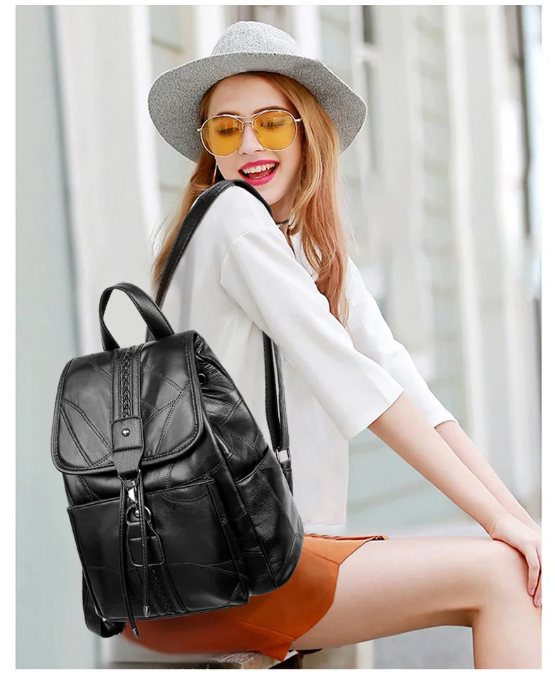 Женский рюкзак высокого качества, винтажный рюкзак из мягкой кожи для женщин, сумки на плечо, школьная сумка высокого качества для девочек