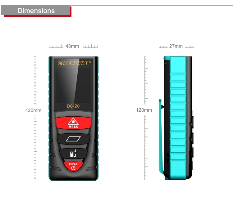Mileseey лазерный измеритель расстояния D8 80 м лазерный измерительный инструмент портативный лазерный рулетка измерительный инструмент