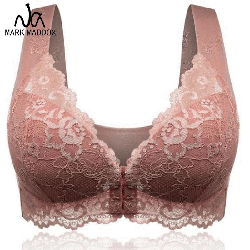 

Women's Comfort Bra Front Buckle Seamless Vest Lace Bra Beauty Back Large Size Underwear Adjustable Sports Breathable Lingerie