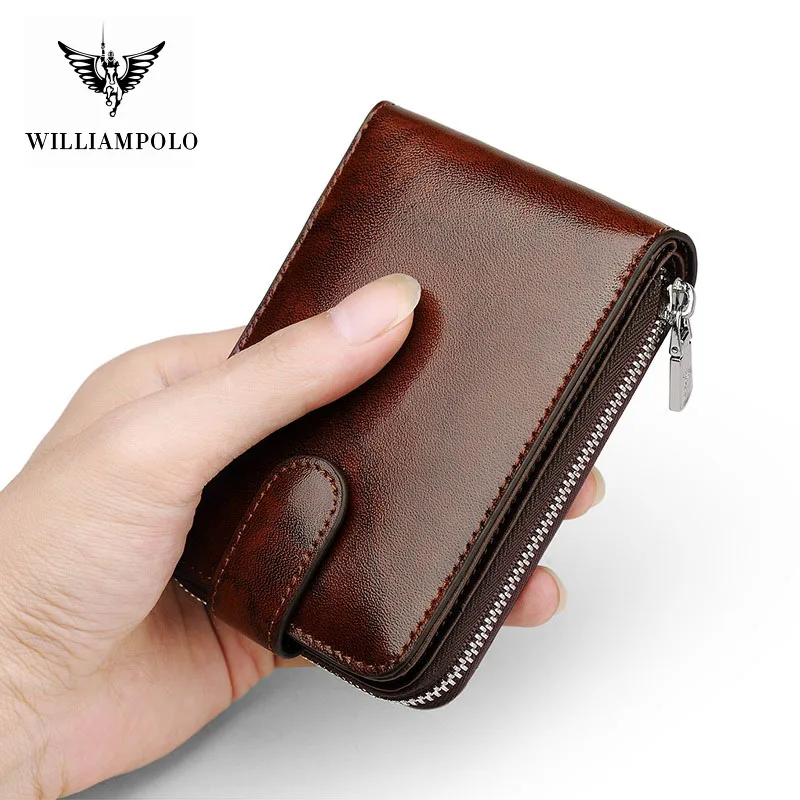Роскошный брендовый мужской кошелек WILLIAMPOLO из натуральной кожи повседневный