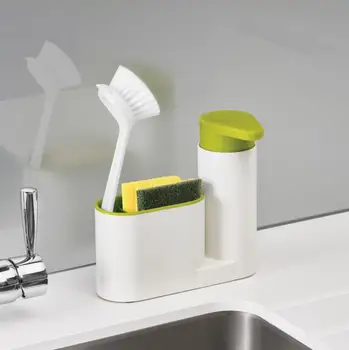 

Kitchen Stoarge Rack for Cleaning Sponges Brushes Soap Dispenser Bottle Save Space Kitchen Organizer
