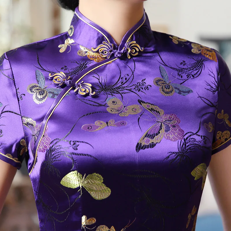 Chinese Traditional Long Cheongsam Dress Slim Floral Butterfly Evening Dresses Women Dresses Elegant Qipao chinese dress female evening dress