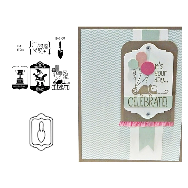 

Celebrate Stamps and Metal Cutting Dies for Scrapbooking Shovel Dies Craft Stencil Die Cut 2019 Card Make Album Sheet Decoration