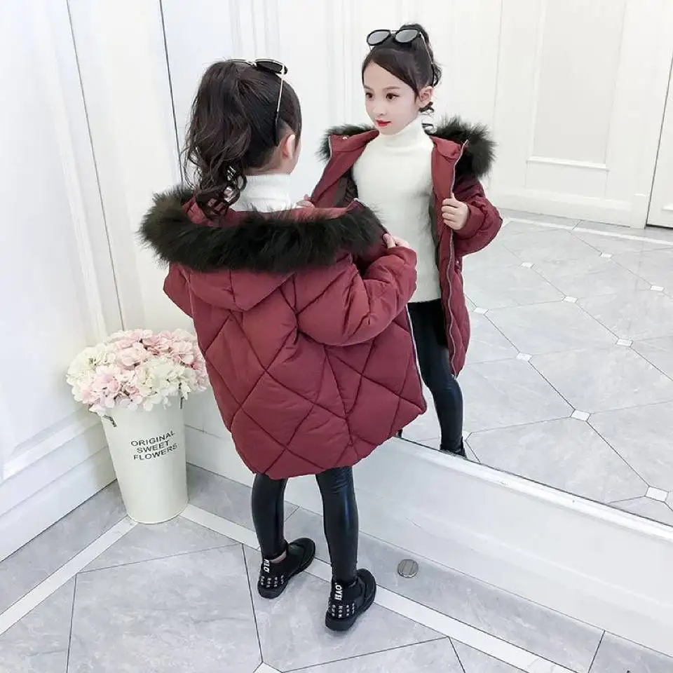  Hot New Girls Clothing Baby Parkas Coats For Solid Color Jackets For Autumn Winter Kids Clothes Hoo