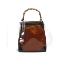 Коричневые бамбуковые сумки ручной работы летняя композитная прозрачная сумка Сумка-тоут женские сумочки ar сумочка