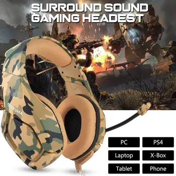 

Robotsky K1 Headset Stereo Bass Surround PC Gaming Headphones Game Headset with Mic for PC Mobile Phone for PS4 Xbox One