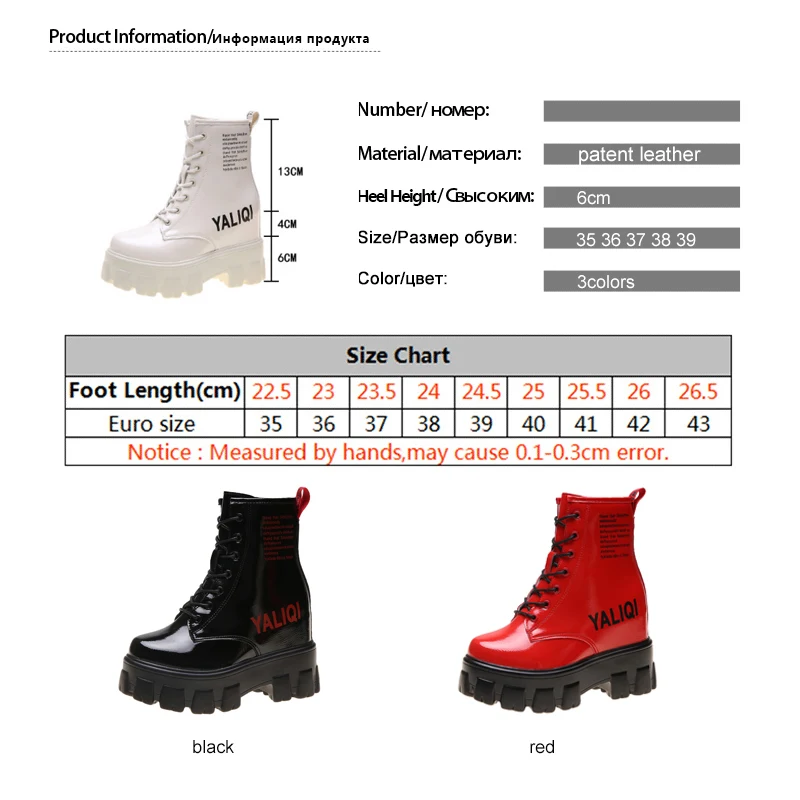 Ботинки martin на танкетке; цвет красный, бежевый, черный; Модные женские ботильоны на нескользящей подошве, визуально увеличивающие рост; женская обувь;