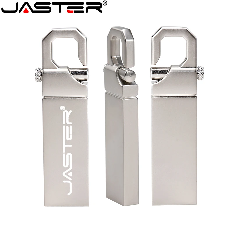 Металлический брелок JASTER USB флеш накопитель с логотипом 16 ГБ 32 64 128 2 0 карабин для