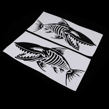 

2Pcs Self-Adhesive Skeleton Fish Stickers Kayak Car Truck Bumper Decals