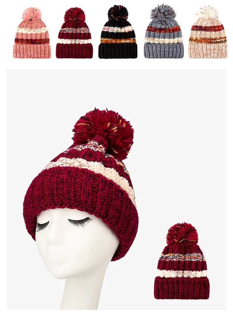 GREEN YU брендовая Повседневная Женская акриловая шапка Skullies Beanines, зимняя шапка смешанных цветов, вязаная шапка Beanies, зимняя женская шапка, 5 цветов