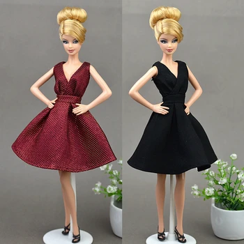 

2pcs/lot Doll Dress For Barbie Dolls Classical Evening Dress Purely Manual Clothes For 1/6 BJD Doll Gift Doll Accessories