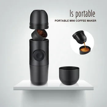 

70ml Portable Espresso Machine Compatible Ground Coffee Handheld travel Coffee Machine Manually Operated from Piston Action